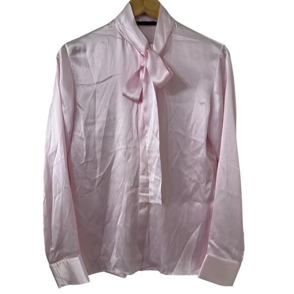 Haider Ackermann Silk Necktie Blouse Pink Button Front FR 34 - Picture 1 of 14